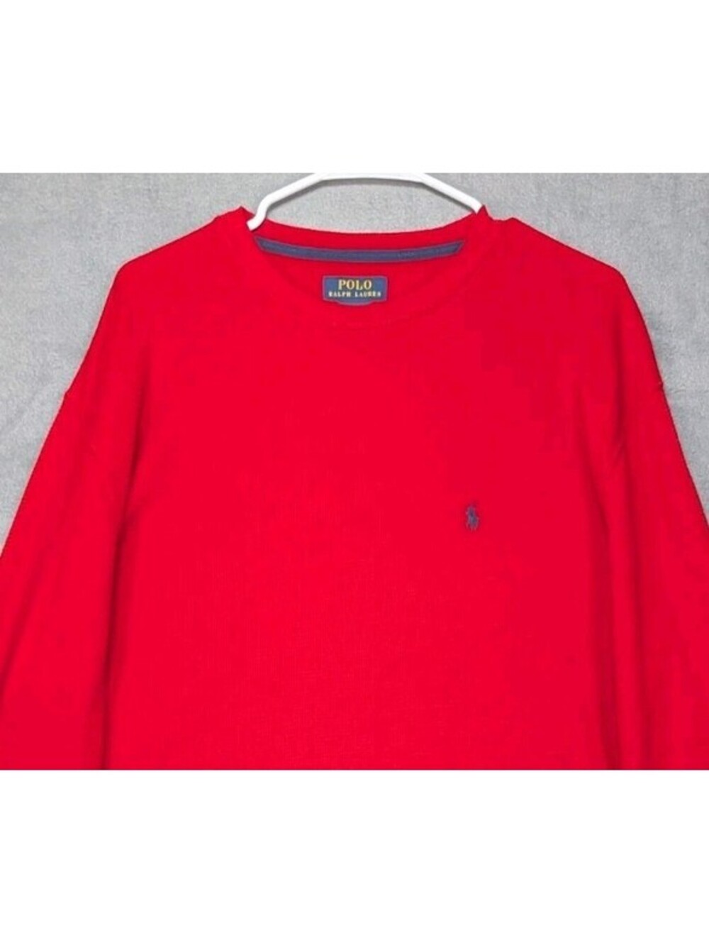Polo Ralph Lauren Mens 2XLT Red Waffle Knit Thermal Longsleeve T Shirt Pony Tall
